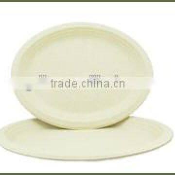 Eco-green 100% Biodegradable Microwave Friendly Sugarcane Pasta Plate Wholesale