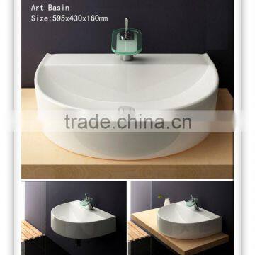 YJ7708 Ceramic Bathroom basin Semicircular Ceramic wall-hung basin