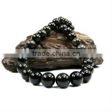 Natural Rock 12mm Black Obsidian Necklace