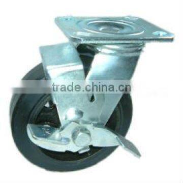 4x2 HARD RUBBER HEAVY DUTY CASTER - PLATE BRAKE (GS-5997JA-02)