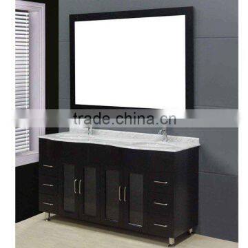 60" Soild wood marble top bathroom vanities furniture