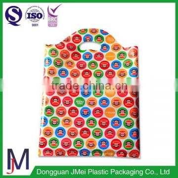 Top seller LDPE Die Cut Handle with patch Plastic Shopping Bag