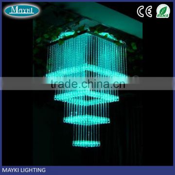 Hotel used Plastic optial fiber led fiber optic chandelier