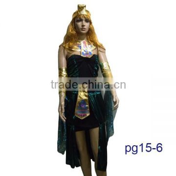 Velet peacock Green with hairband Egypt Queen costume