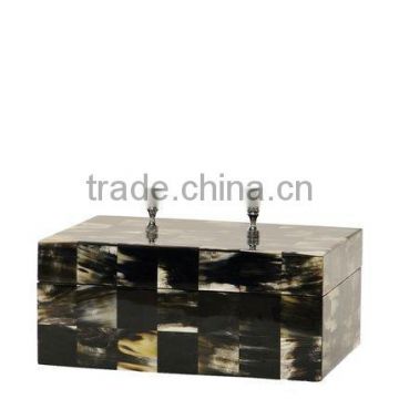 High quality best selling lacquered buffalo horn inlay rectangle jewelry box from Vietnam
