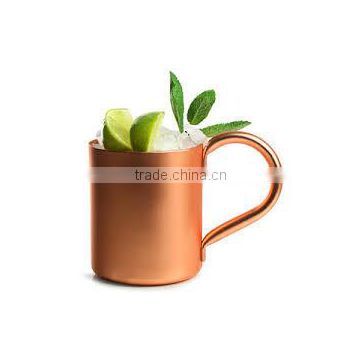MOSCOW MULE GENUINE COPPER STRAIGHT MUG WITH COPPER HANDLE, BPA FREE PURE COPPER MUG FOR VODKA