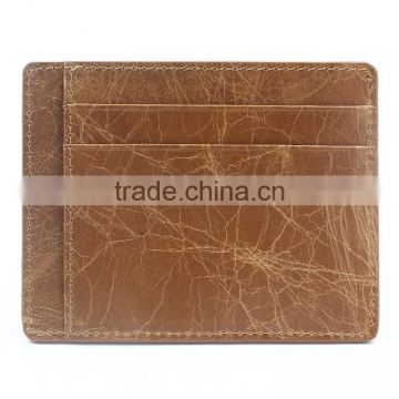 Oil wax slim card holder