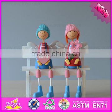 2016 new fashion children toy wooden outseam doll W02A148