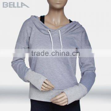 High quality custom logo design soft pullover women athletic hoodies gym wear fitness hoodies