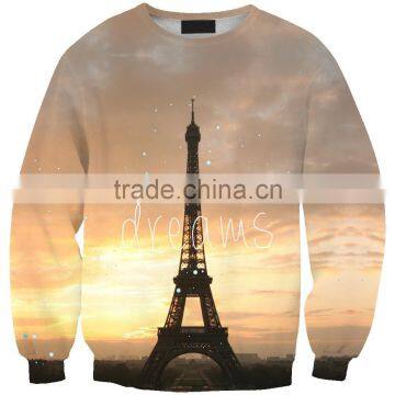 Custom 3d crewneck fleece men long sleeve sweatshirt