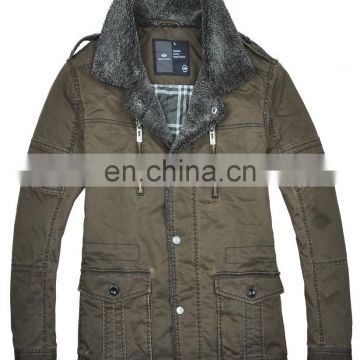 Latest Mens Winter Thick Padded Stylish Denim Jacket with Fur Collar