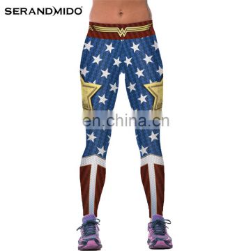 Wonder Woman Sport Fitness Costume High Waist Stretch Gym Trousers Workout Leggings