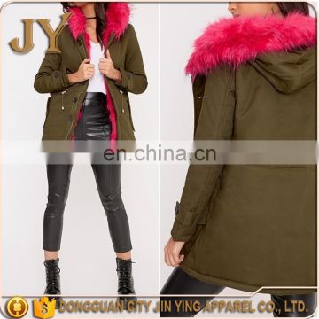 OEM high quality winter parka jacket for women long faux fur Coat