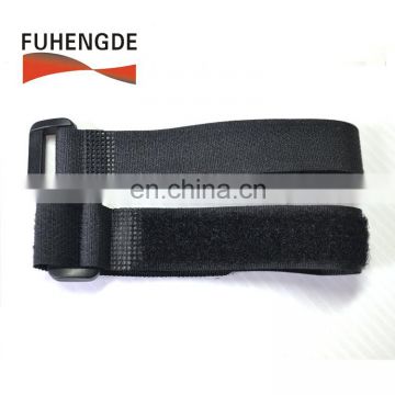Hook and Loop Klettband Reusable Fastening Wrap Strap/ hook loop Strap with Plastic Buckle End