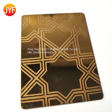 Top Quality color Stainless steel Etched decoration for elevator plates