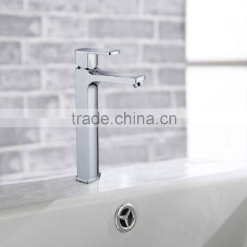 Solid Brass Chrome Plated Modern Long Neck Basin Tap