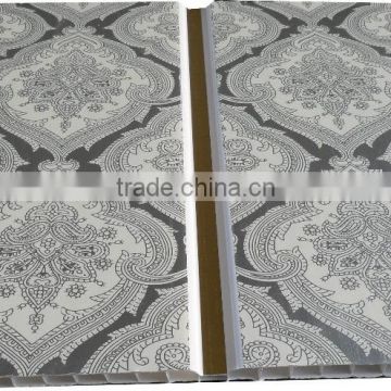 New style trinidad pvc ceiling panel, hot foil stamping with gold strip, middle groove model T025