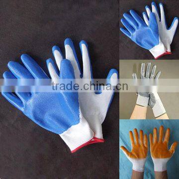 Good quality gardening glove grey color latex palm coated cotton work glove GL2067