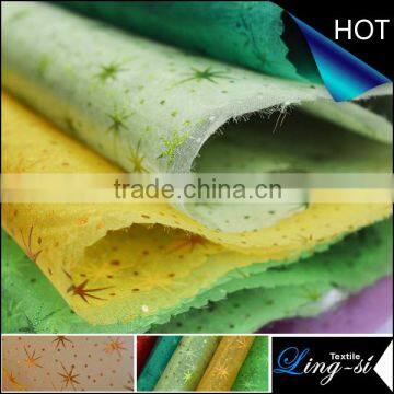 Foil Printed Crystal organza Fabric for Decoration