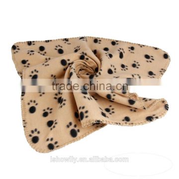 Lovely Dog Blanket With Paw Prints Fleece Fabric Cat Blanket 2 Sizes (Small and Medium)