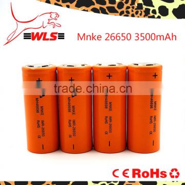 High capacity MNKE 26650 3500mah 30A discharge Li-Mn rechargeable battery for car battery
