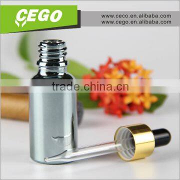 aluminium cosmetic round glass perfume dropper bottle