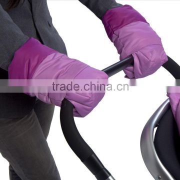 Simple design Leather windproof Baby pram hold gloves