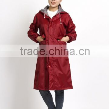 New arrival hood waterproof long raincoat for women