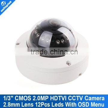 1/3" New Arrivals Outdoor Realtime Night Vision IR 10m For 2.0MP Dome HD 1080P TVI Camera With OSD