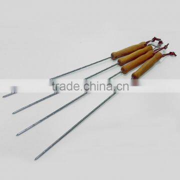 Wooden handle skewer bbq