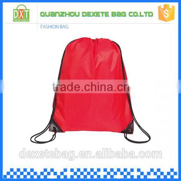 Promotional top quality polyester blank red drawstring gift bag