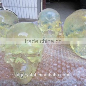 clear yellow melting crystal skull real human skull for sale