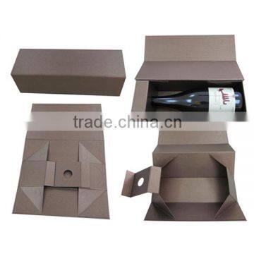 Custom magnetic foldable wine bottle gift boxes