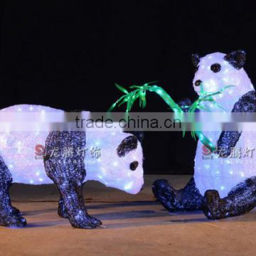 Animal modeling christmas decorative led 3d panda sculpture light