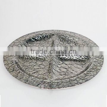 Round silver glass charger dessert plates wholesale