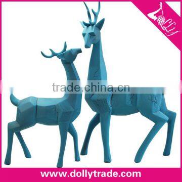 2pcs Couple Blue Resin Decorative Deer for Home Decoration