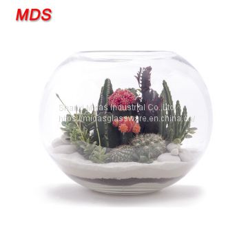 Hot sale sphere shape large glass fish bowl decorations