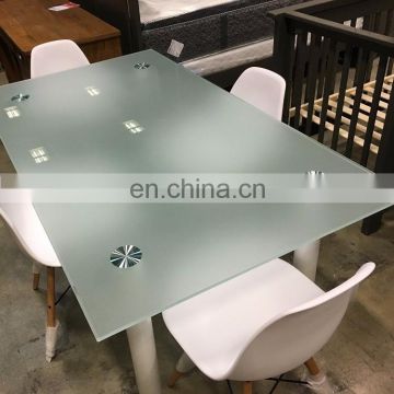 High quality frosted glass table top with EN12150 certificate