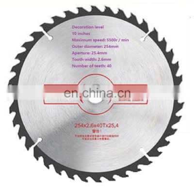 10 in 40 teeth High speed steel circular saw blade for wood cutting