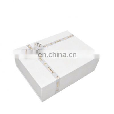 Custom recycled foldable folding rigid luxury magnetic cardboard evening dress packaging box