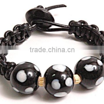 Drop shipping ! Multi color handmade mens leather bracelet wholesale