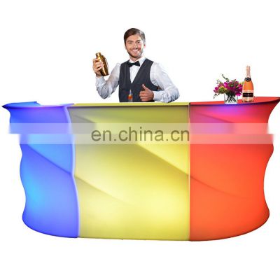 events party nightclub Commercial Remote Control Color Changeable Illuminated Led Bar Counter With Shelves For Night Club Use