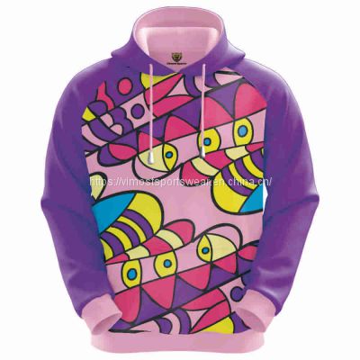 women's fashionable sublimated polyester hoodie with high quality