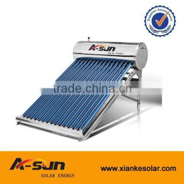 non pressurized vacuum tube solar water heater SUS304 outer tank