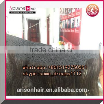 Brazilian Flip in hair extension virgin human hair extension Halo hair extension 8A virgin remy flip in hair extension