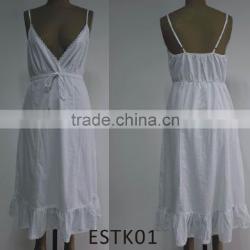 Ladies Sleeveless Cotton Stock Dress