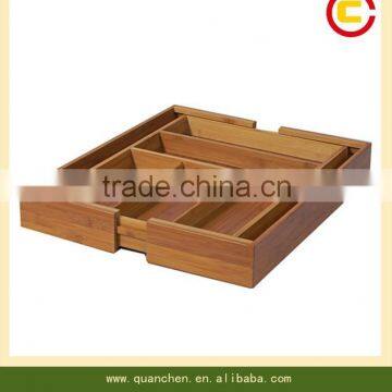 Expandable Bamboo Cutlery Square Tray