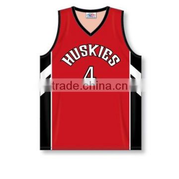 100% Polyester Custom Sublimated Huskies V-Neck Basketball Jersey / Shirt