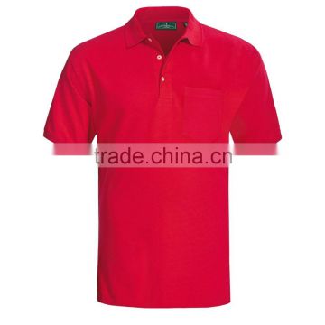 100% Cotton Custom Men Plain Red Polo Shirts with Pocket