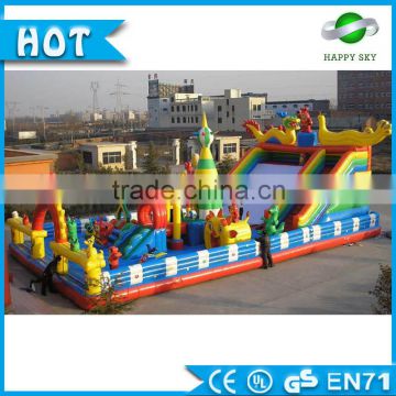 Popular 0.55mm PVC cheap commercial inflatables amusements park, kids inflatanble cartoon amusement theme park for sale